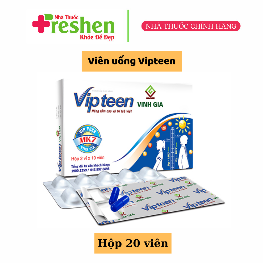 Viên uống Vipteen Vinh Gia hỗ trợ tăng chiều cao cho trẻ