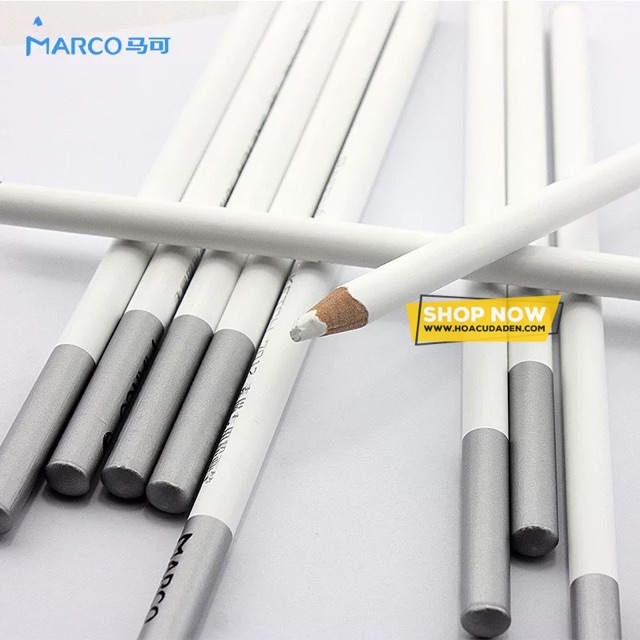 [HCM]Bút Chì Than Marco Maries Trắng / Nâu