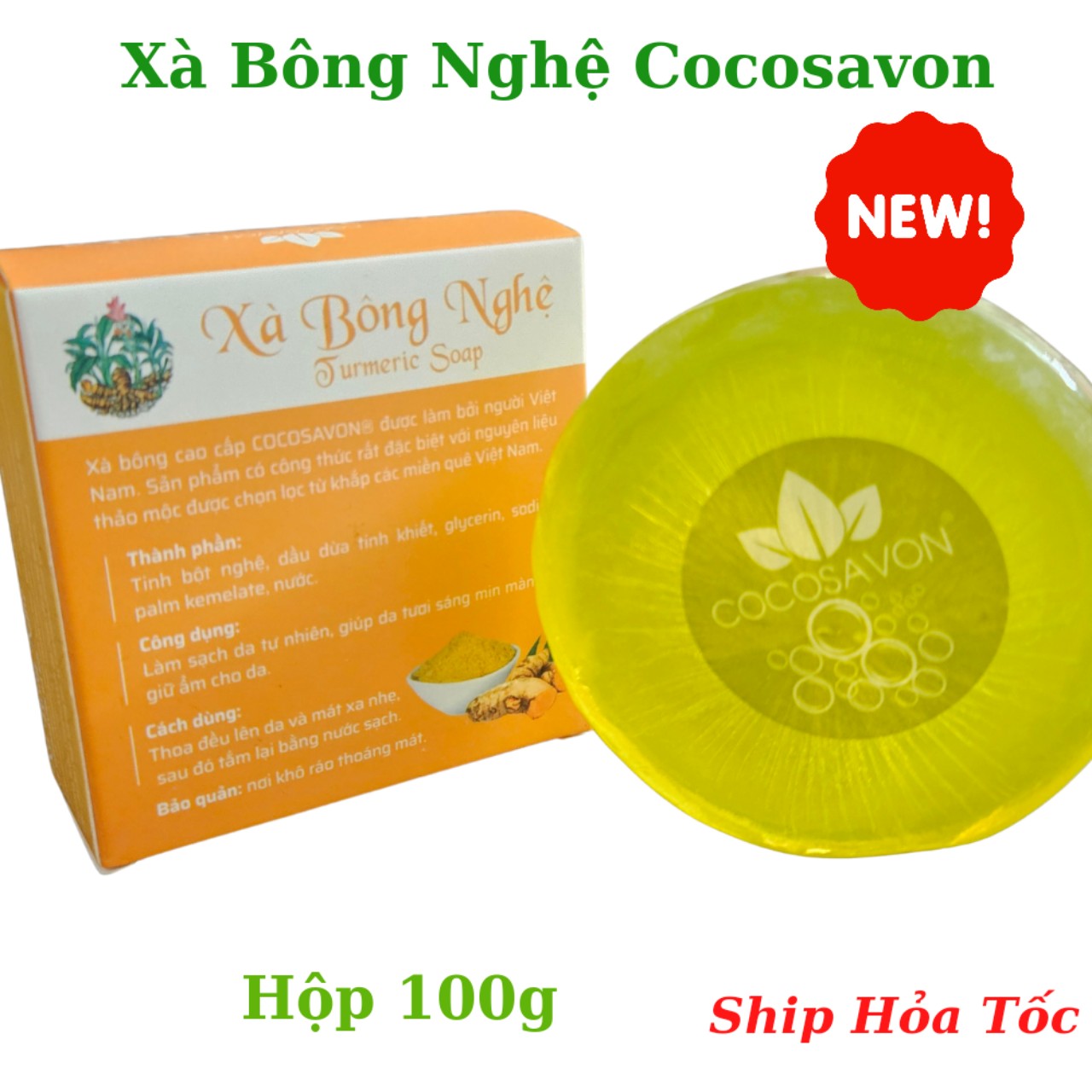 Xà bông tắm nghệ Cocosavon 100gr