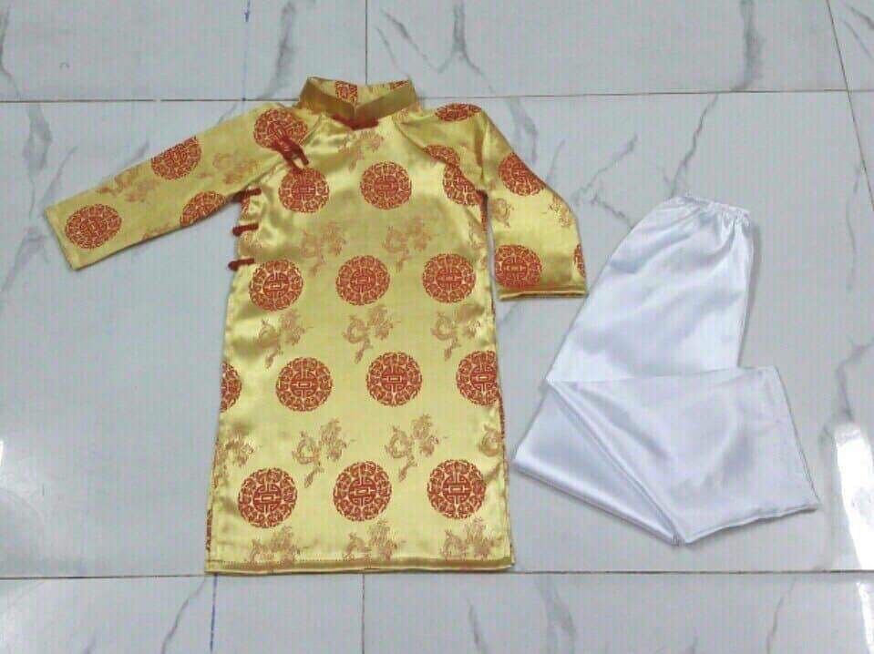 Áo dài khăn đóng bé trai gấm Thái Tuấn