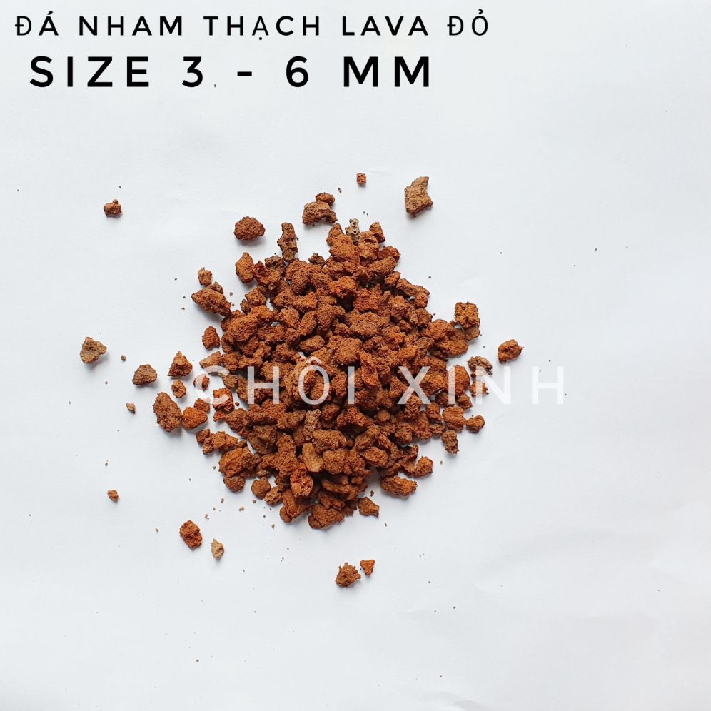 500g Đá nham thạch Lava Đỏ size 3 - 6 mm