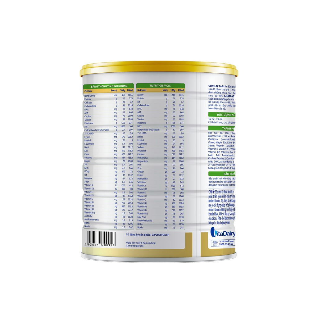 Sữa Dê Goatlac Gold 1+ 800G