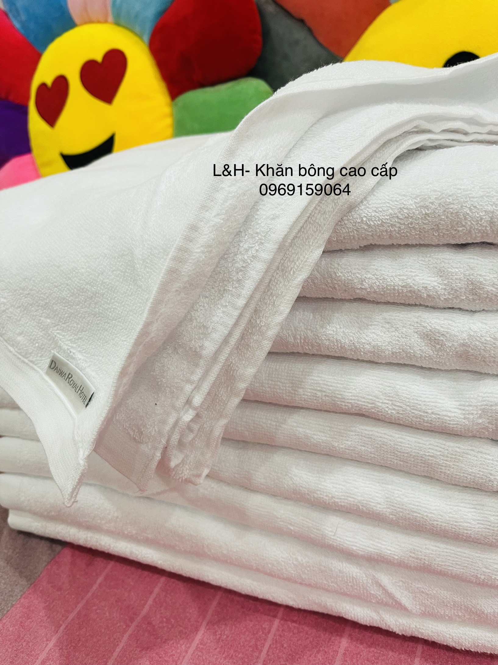 Khăn tắm trắng khách sạn, kt 70x140cm, sợi cd, nặng 360g