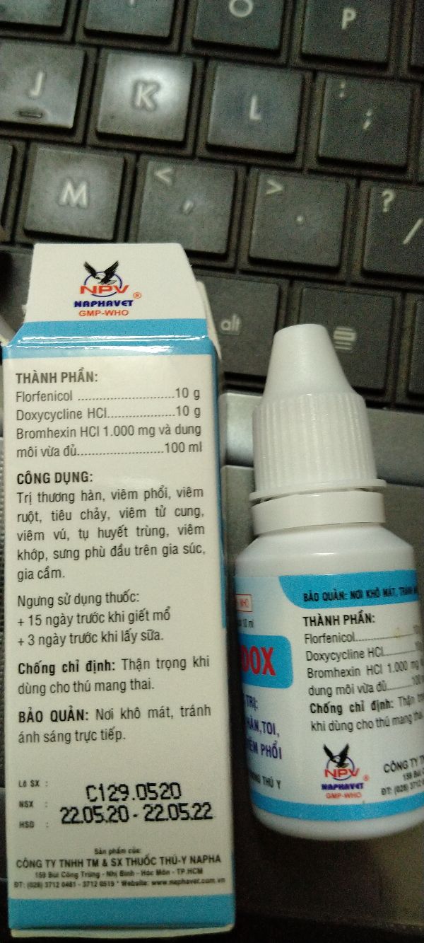 gà khò , hen khẹc, viêm hô hấp 10lọ flodox 10ml