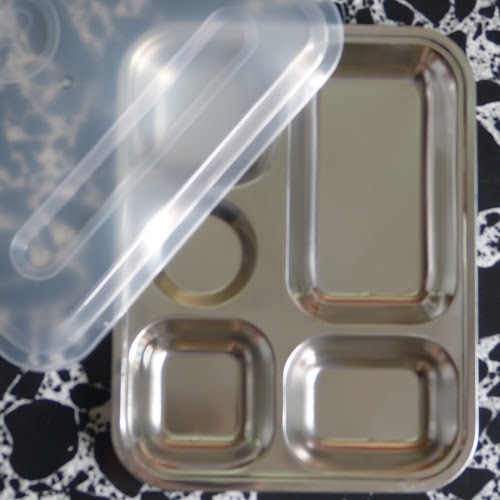[GIÁ TỐT]Khay cơm phần 5 ngăn inox 304 loại dày đựng thức ăn ( phân loại có nắp và không nắp)