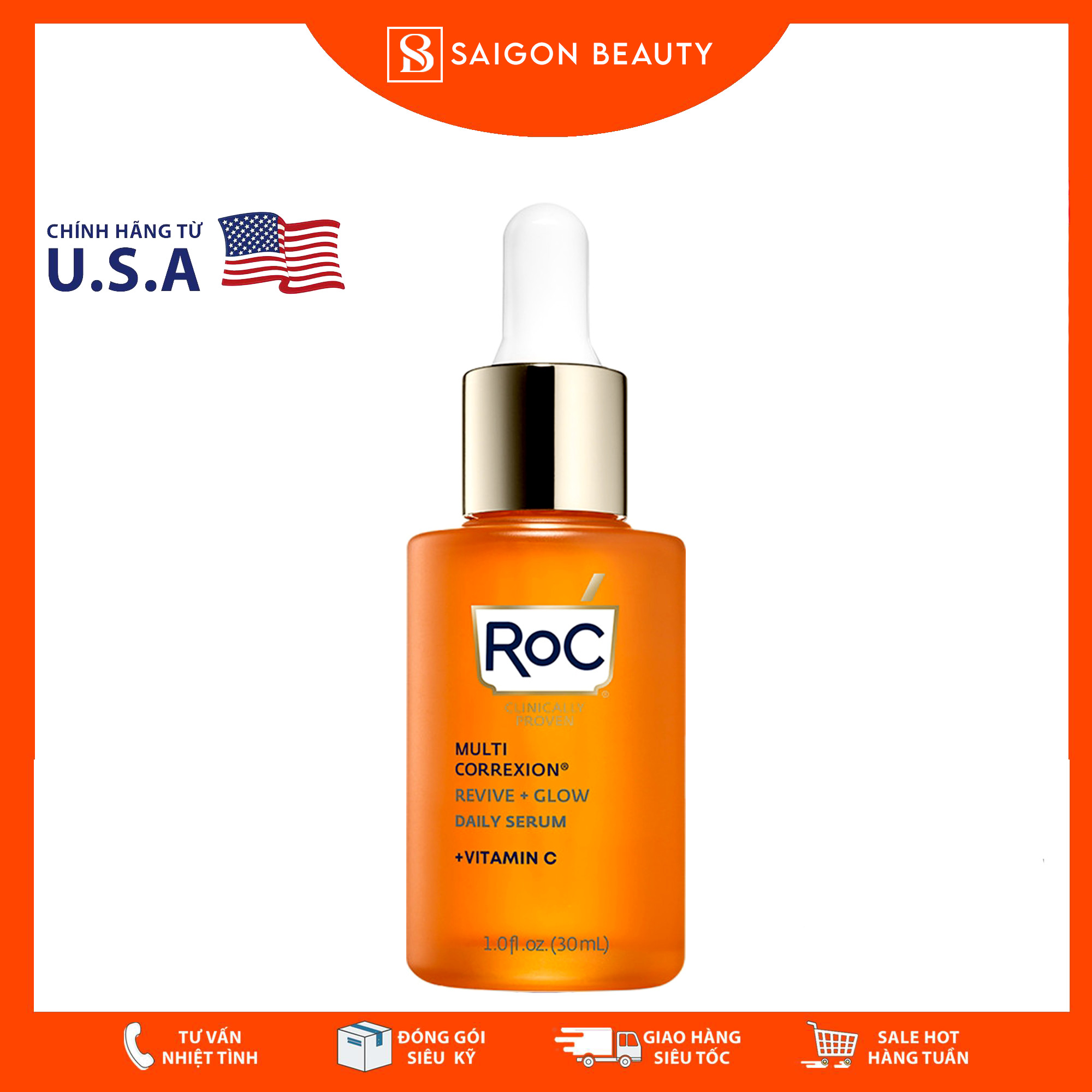 [HCM]Tinh chất  RoC Multi Correxion Revive + Glow Vitamin C Daily Serum (30mL)