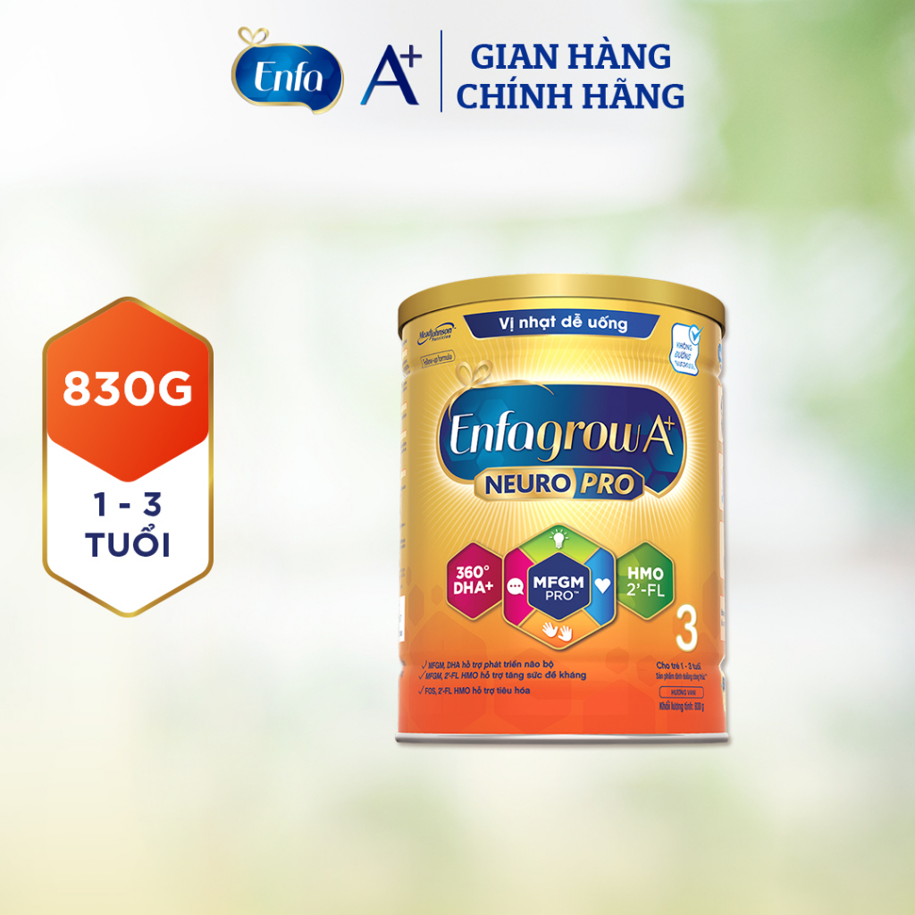 Sữa bột Enfagrow A+ 3  830g HSD 5-2024