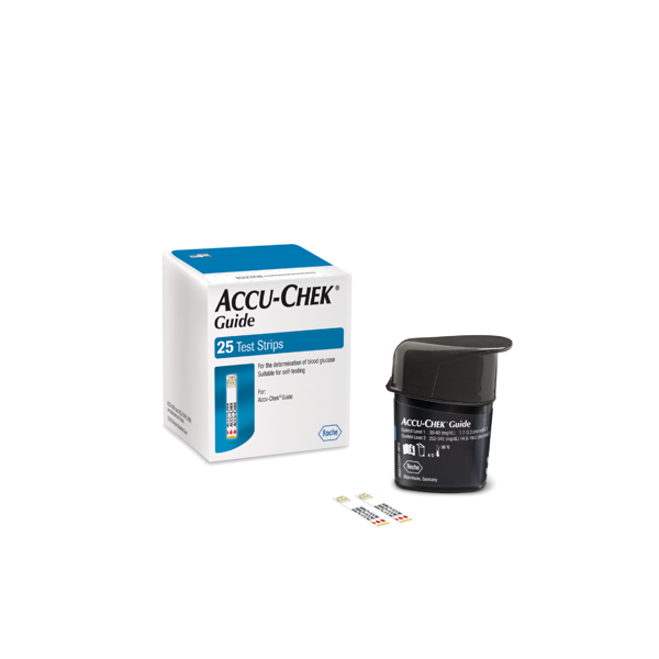 Hộp 25 hoặc 50 que thử đường huyết accu check guide