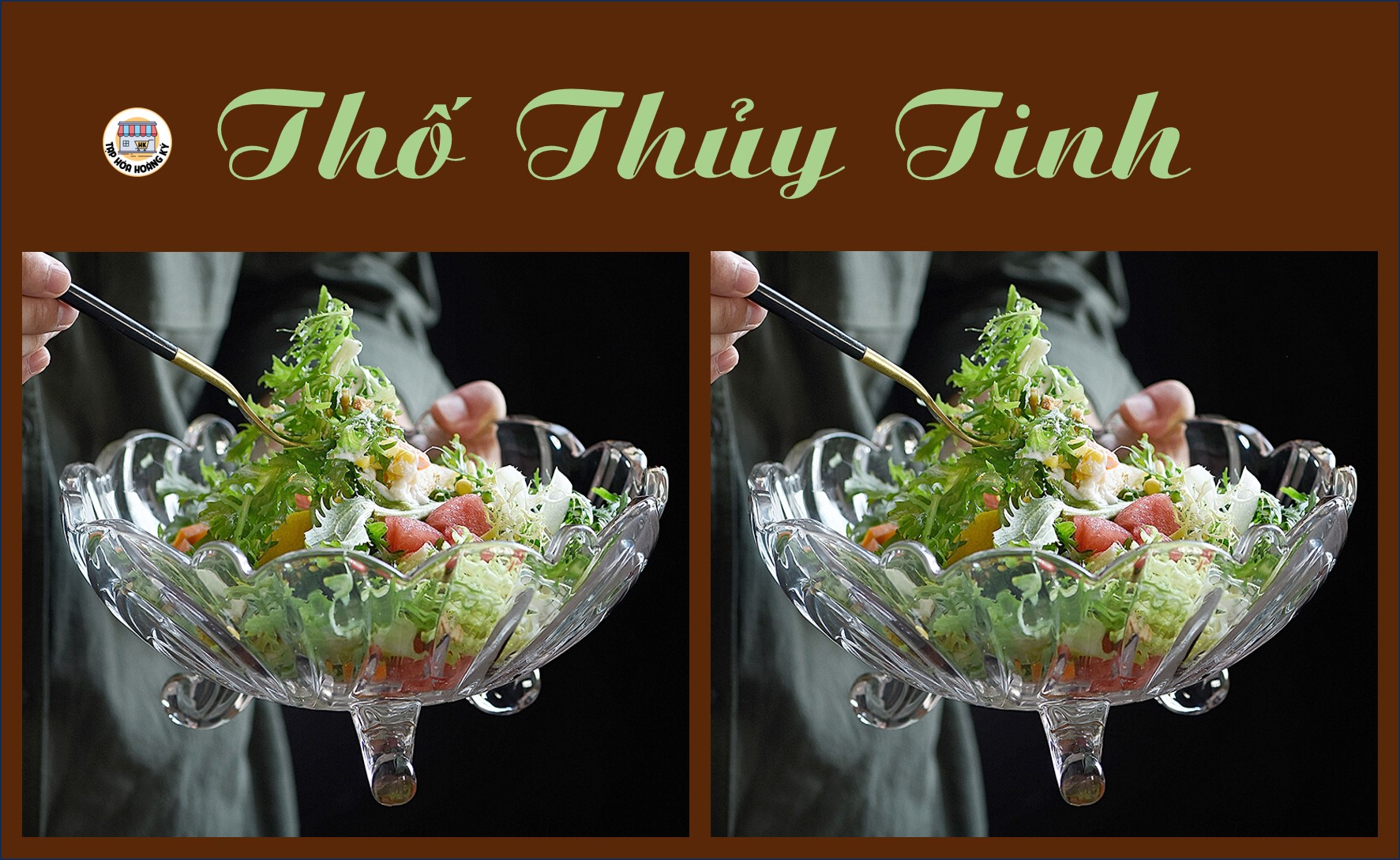 Tô thủy tinh cao cấp có chân đế - ĐK 21cm ( Đựng Rau câu, trái cây, rau củ)