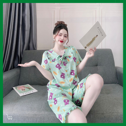 Đồ ngủ lụa Latin lửng, bộ pijama lụa mặc nhà