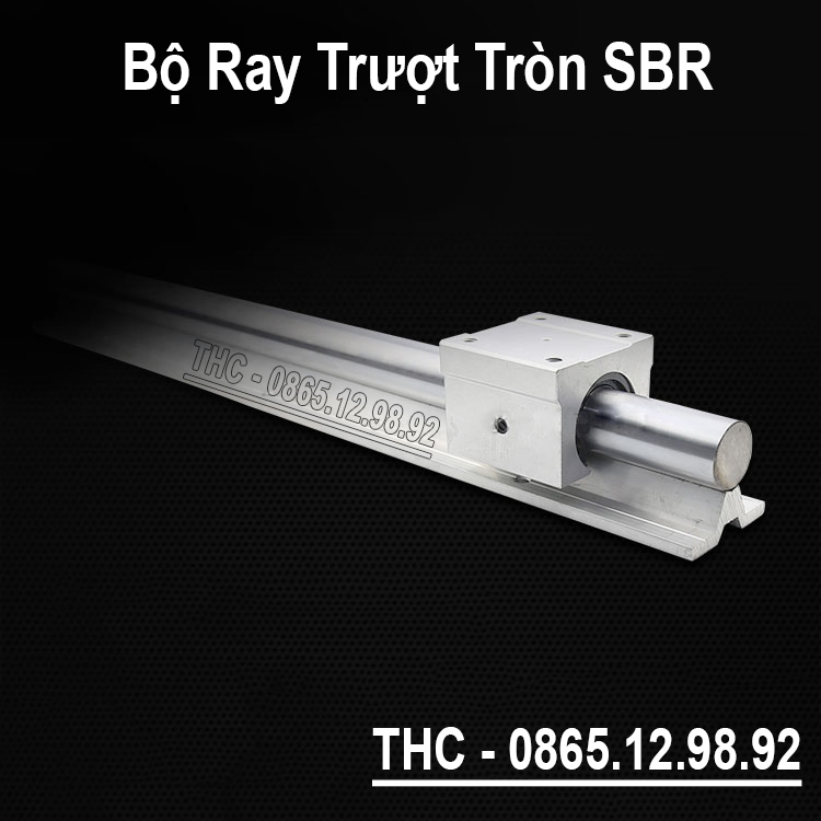 Thanh Ray Trượt Tròn Có Đế SBR Dài 1 Mét Phi 25mm