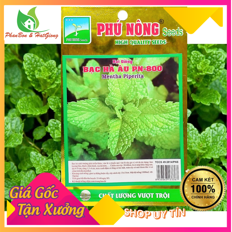 Hạt Giống Húng Lủi, Bạc Hà Âu Thơm Ngon 0.2Gr - Phú Nông Seeds | Shop Phân Bón, Hạt Giống Rau Củ Quả, Xơ Dừa, Mùn Dừa, Đất Sạch Trồng Rau Sạch Tp. Hồ Chí Minh
