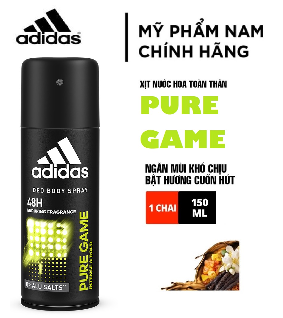 Xịt khử mùi toàn thân cho nam Adidas Pure Game - 150 ml
