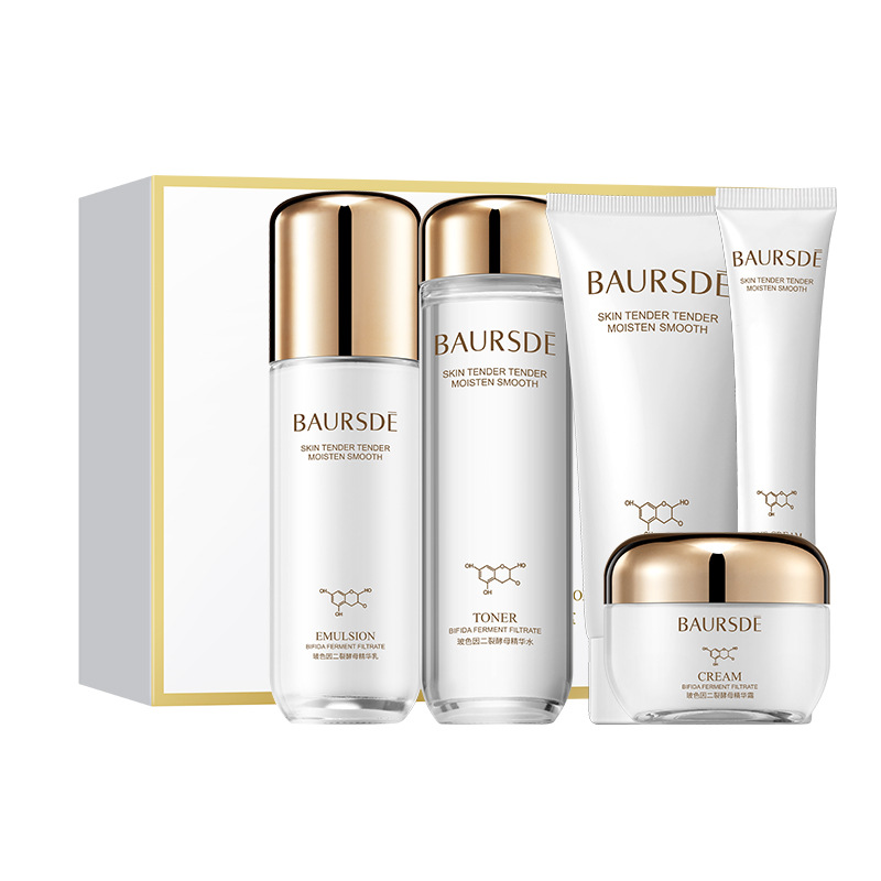Bộ sản phẩm dưỡng trắng da mặt BAURSDÈ 5 món: Sữa rửa mặt+Nước cân bằng da+Serum dưỡng ẩm+Sữa dưỡng ẩm+Kem dưỡng da giúp cấp ẩm, sáng da, chống lão hóa, trọn bộ skincare mỹ phẩm dưỡng da, chăm sóc da mặt cao cấp SPU182