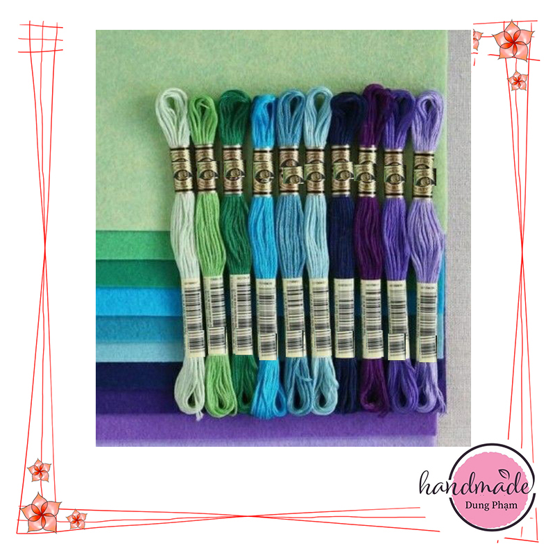 Set 10 tép chỉ thêu - màu như hình / chỉ thêu cotton dc - cxc