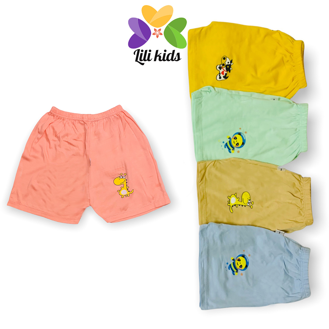Quần đùi cho bé trai bé gái lilikids quần đùi chục chất thun lạnh cho bé gái bé trai qc04.1