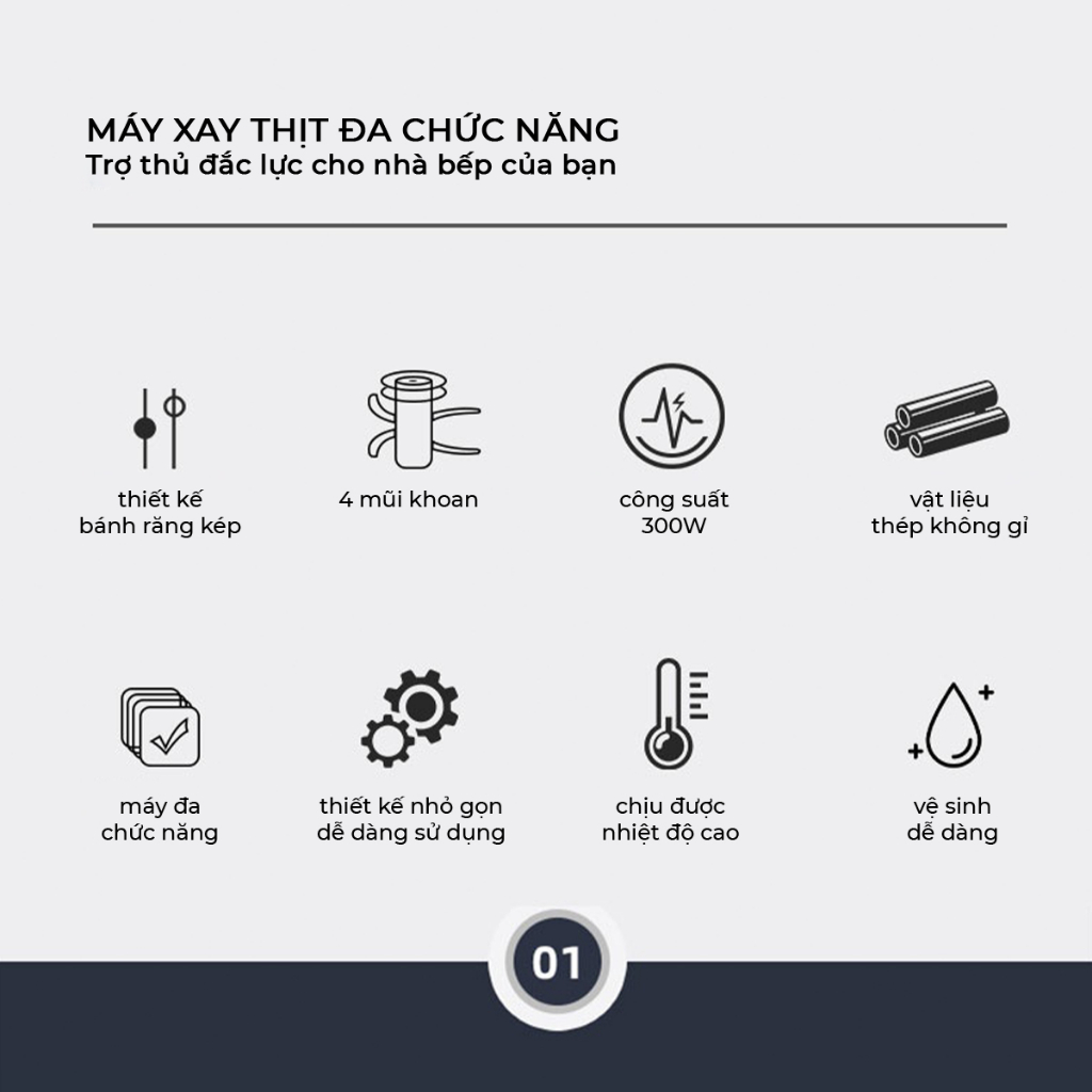 Máy xay thực phẩm đa năng 2L UTRUST NJR-3088