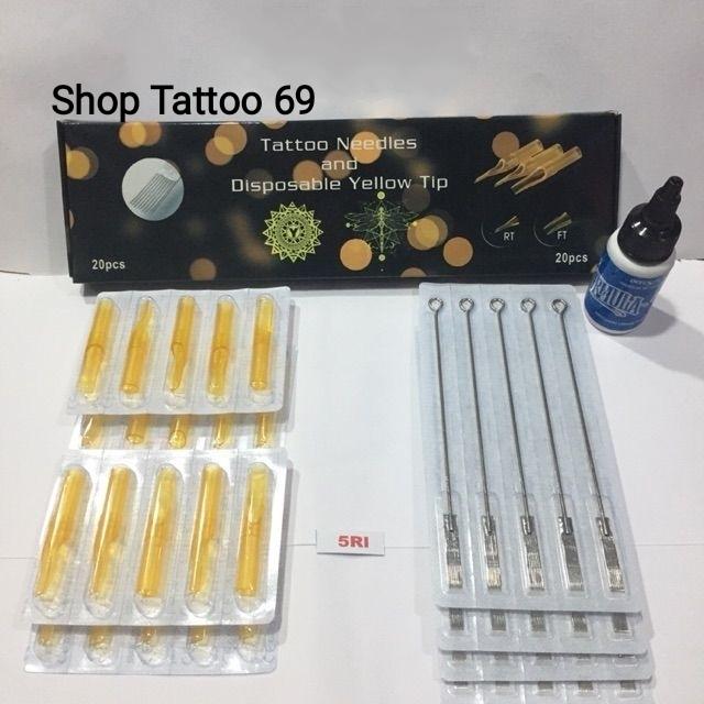 Bộ Kim xăm và Ngòi 5RL đi nét ( 20 kim + 20 ngòi )