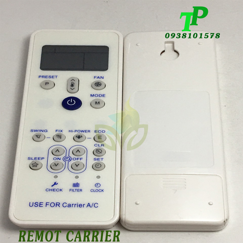 Điều Khiển, Remote Máy Lạnh Điều Hòa Carrier(Tặng Kèm Pin)