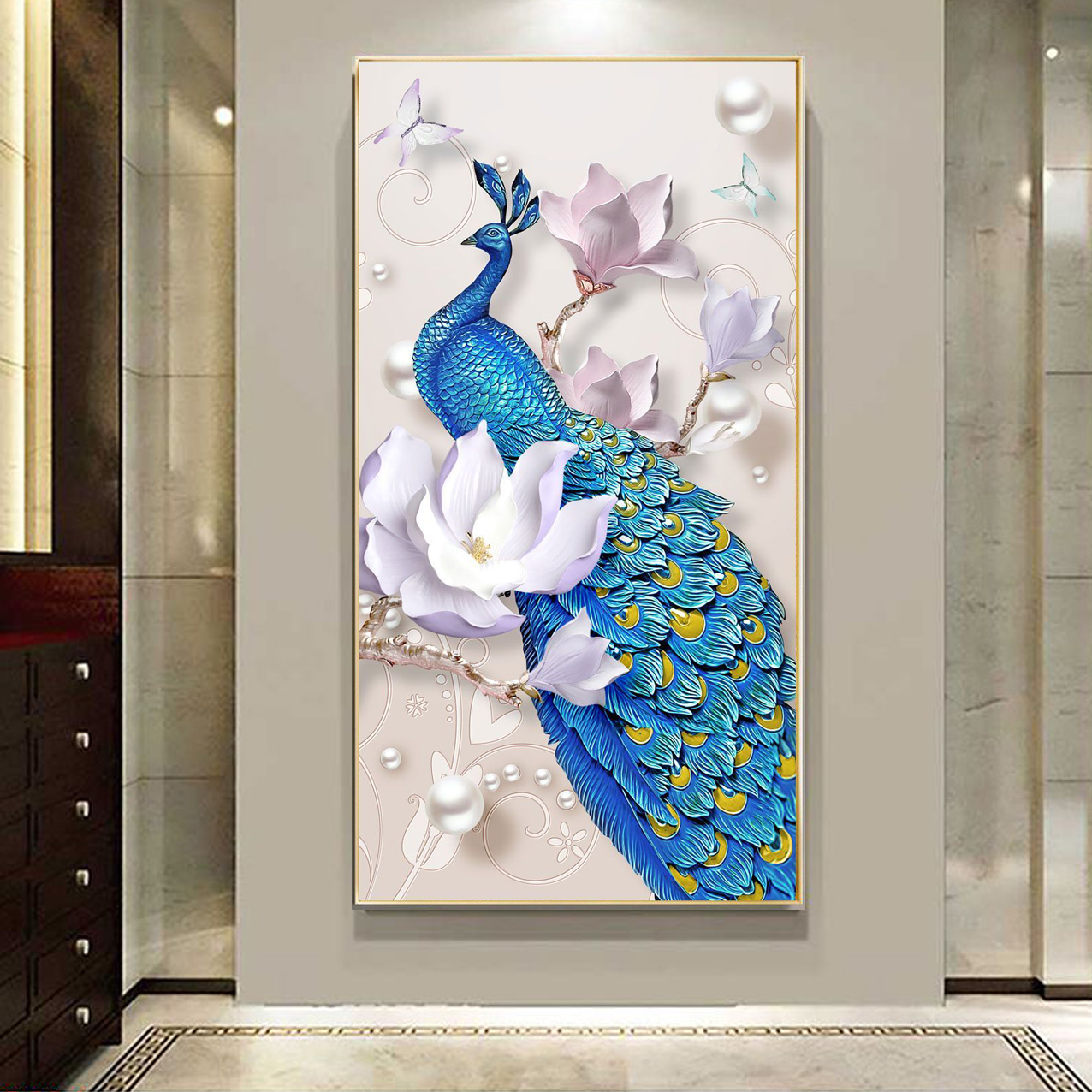 Tranh Canvas Treo Phòng Khách _ Tranh Chim Công Cao Cấp