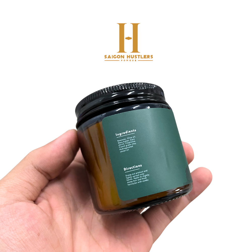 Sáp vuốt tóc nam Saigon Hustlers Pomade - Original 112g, Giữ Nếp Vừa-Cứng, Bóng Mờ, Kiểu tóc cổ điển