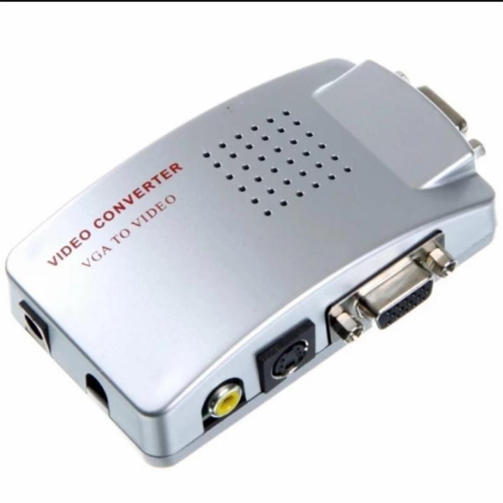 Hộp chuyển đổi tín hiệu từ VGA sang SVIDEO - AV (Trắng)
