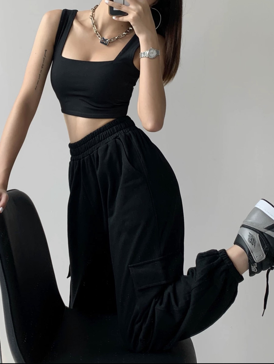 Áo Croptop Cổ Vuông 2 Dây_Áo Croptop [Video+Ảnh Thật]