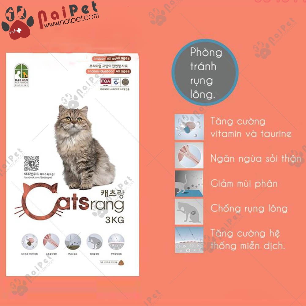 Thức ăn Hạt Cho Mèo Mọi Lứa Tuổi Catsrang Hàn Quốc