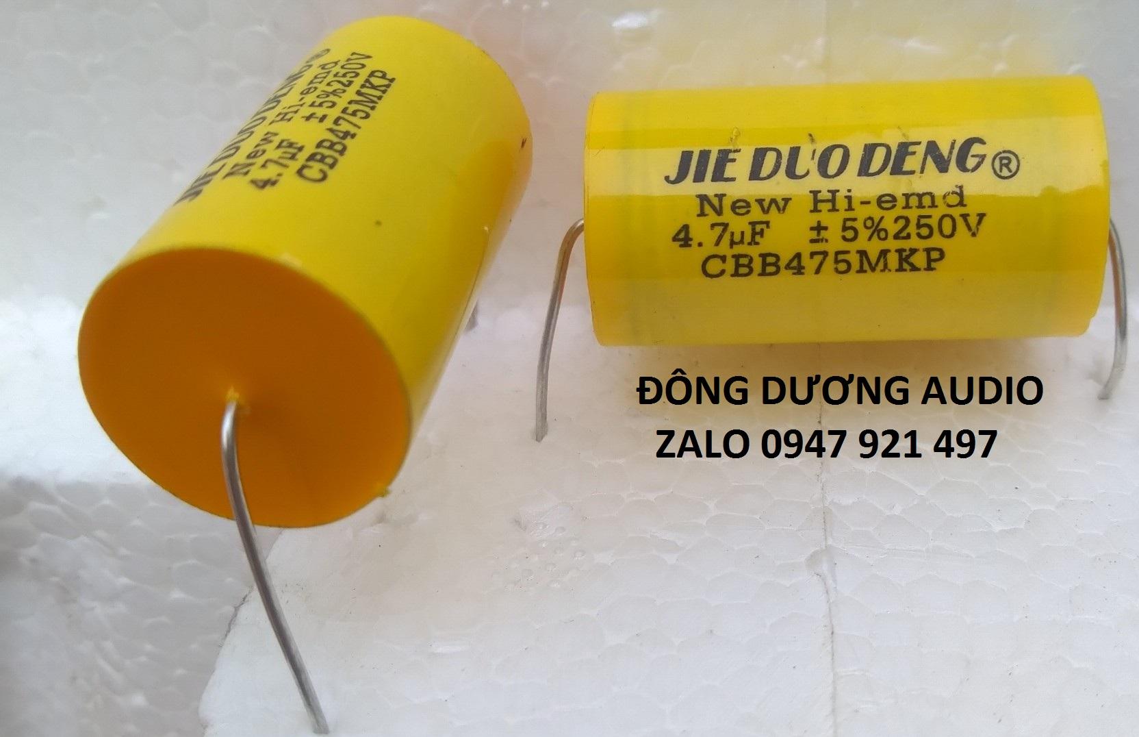 2 CON TỤ PHÂN TẦN LOA TREBLE 4.7MF 250V VÀNG TRÒN