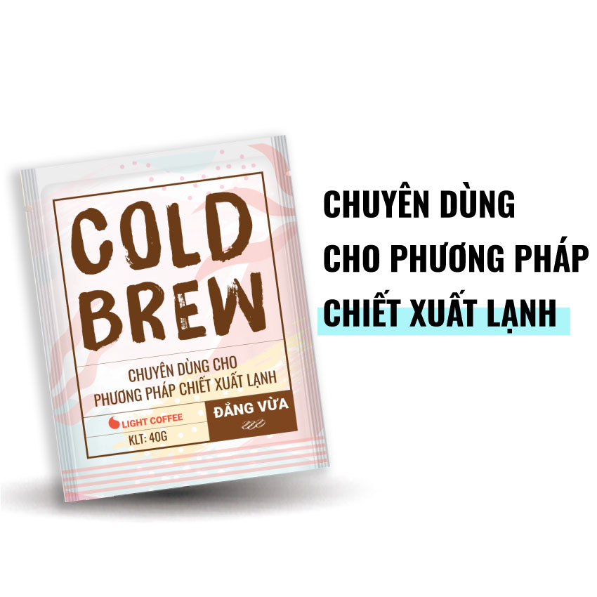 [HCM]Cà phê pha Cold brew đắng vừa Light Coffee - túi 40gr - Lazcoin
