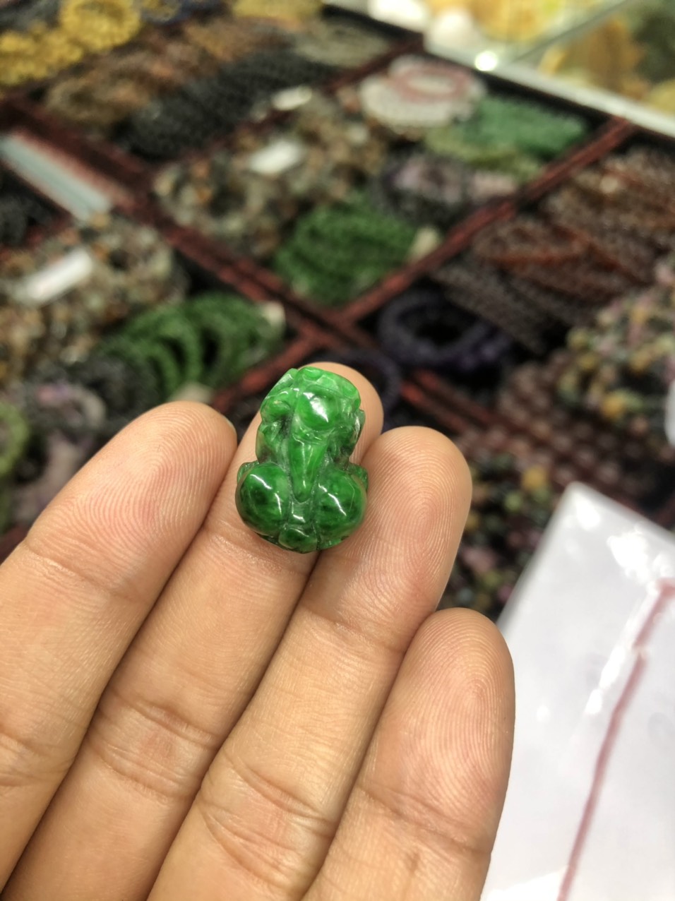 Mặt dây chuyền Tỳ Hưu phong thủy đá ngọc cẩm thạch sơn thủy