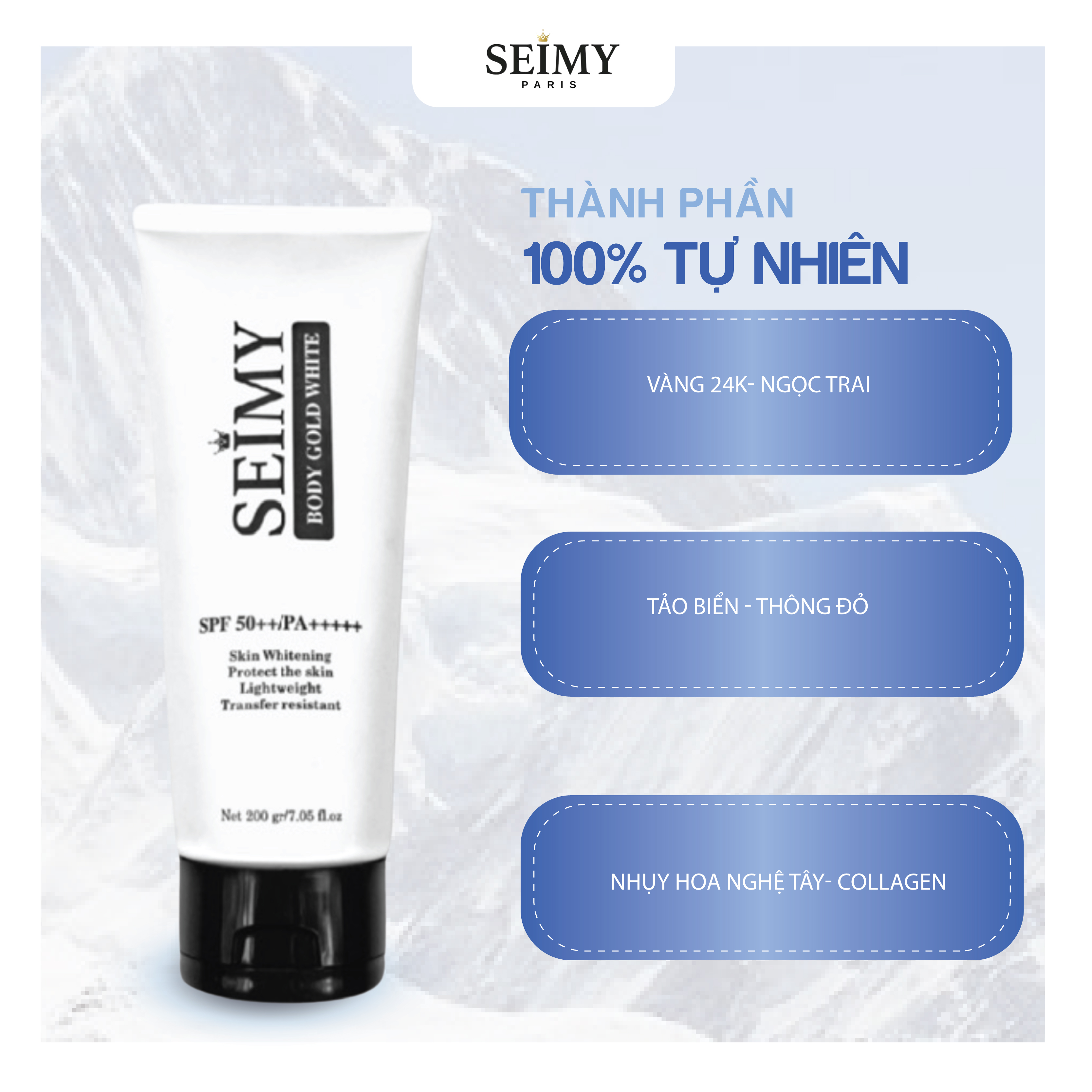 Kem Body Seimy - Body Gold White 150g