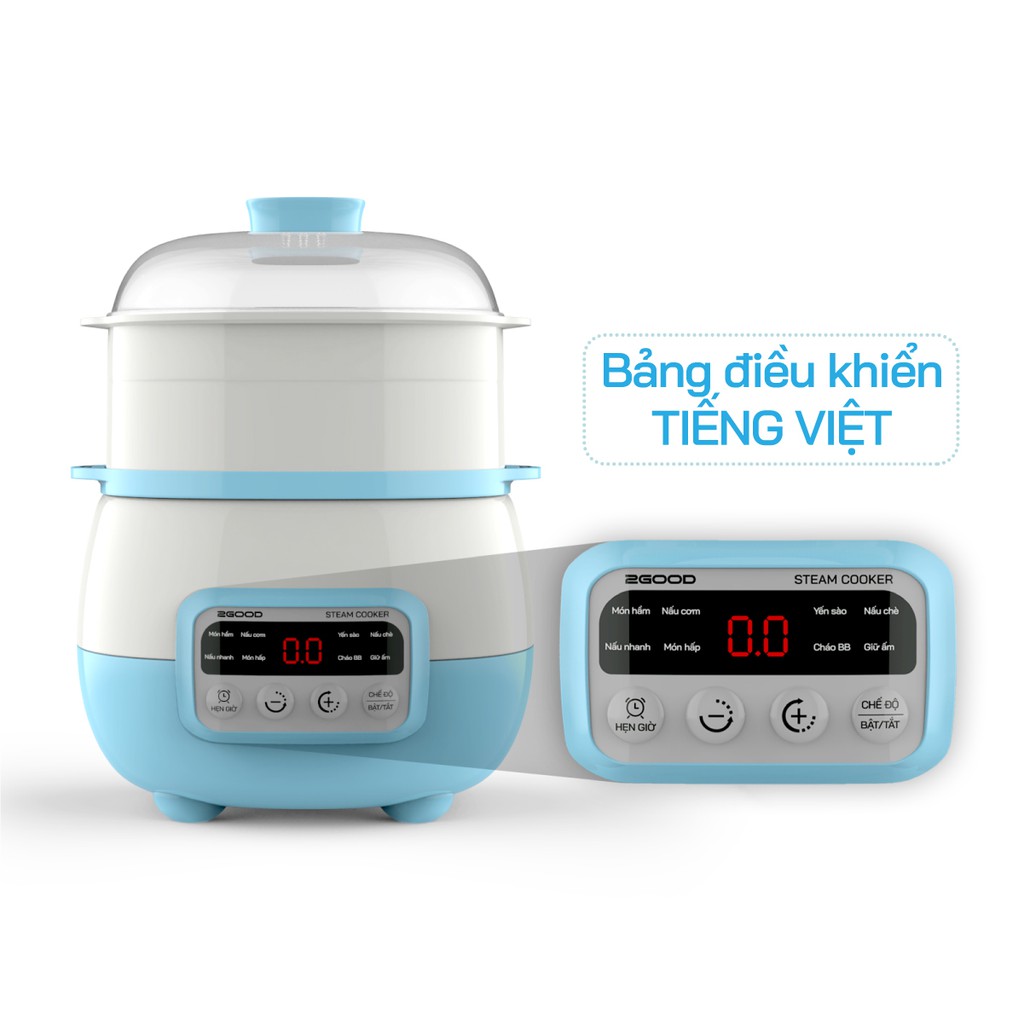 Nồi Hầm Cháo Cách Thủy 2 tầng 2GOOD A300 (3.1L), Bảo hành Chính Hãng 24 tháng