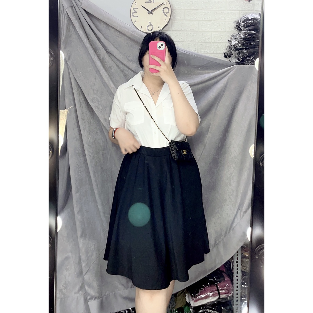 Chân váy xòe công sở nữ bigsize (Ảnh mẫu chụp tại shop)