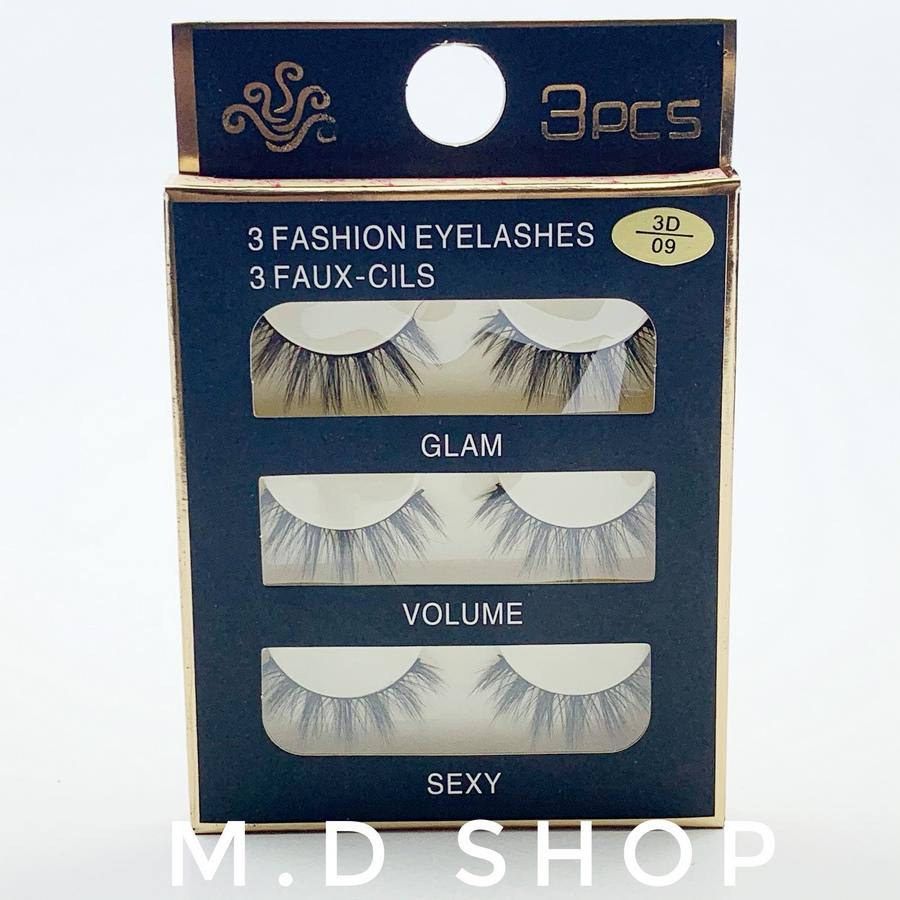 Lông Mi Chồn 3D-09 Loại Cao Cấp - Hộp 3 Cặp Mi