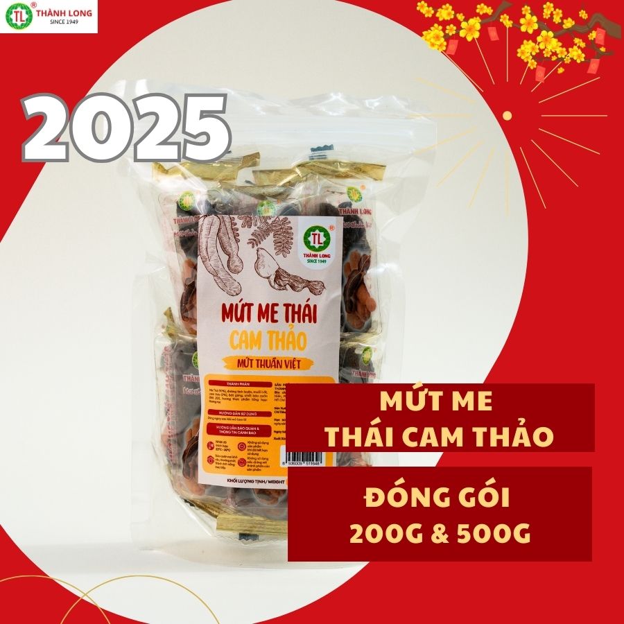 Mứt Me Thái Cam Thảo Thành Long Dẻo Dai Ăn Vặt Túi Zip 200g/500g