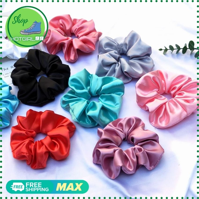 Buộc tóc Scrunchies ,dây cột tóc vải phi bóng siêu dễ thương, dây cột tóc lưới phi bóng thời trang 8 màu - CTPB01 - Hotgirl 99