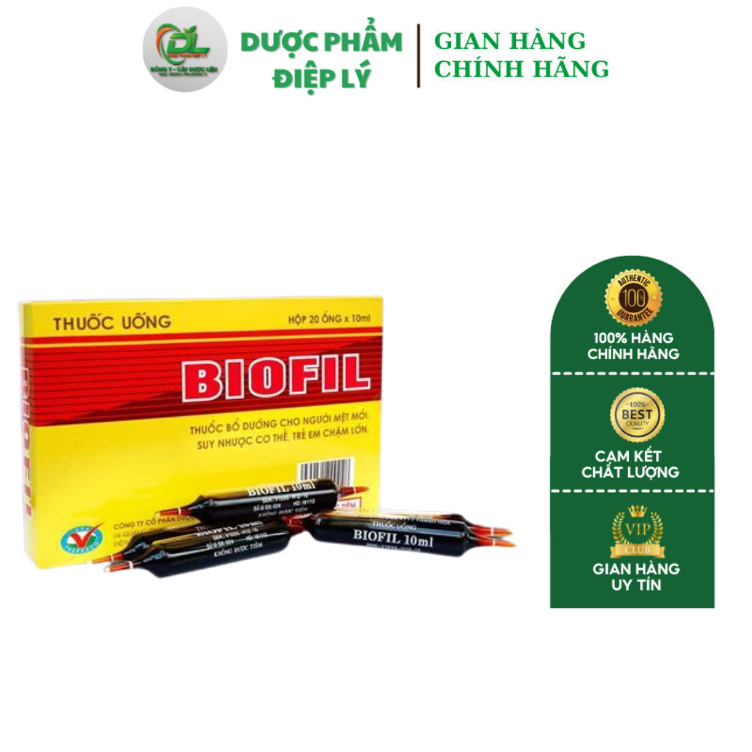 Siro biofil thephaco hộp 10 ống giúp tăng cường sức khỏe người mệt mỏi suy nhược , cho bé ăn ngon ngủ ngon