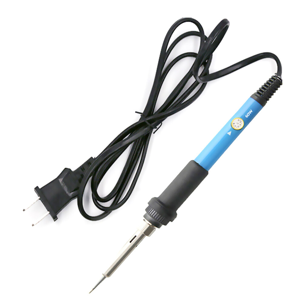 Ziqqucu  Soldering Iron Kit Electronics 60W Adjustable Temperature Welding Tool 5pcs Soldering Iron Tip /Soldering Iron Stand /Desoldering Pump /Tweezers /Solder Wire /Carry Bag