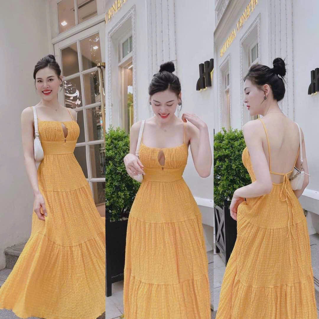 [HCM] Đầm Maxxi 2 Dây Xếp Tầng (có mút ngực)