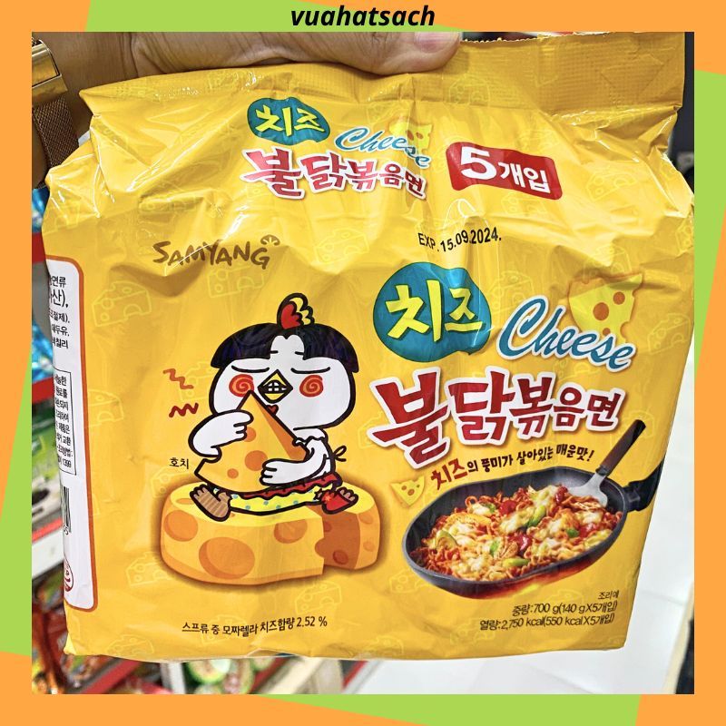Lốc 5 gói mì Samyang Hàn Quốc đủ vị (cay truyền thống, carbonara, phô mai, cream, quattro, habanero, rose) - Hàng chính hãng Date mới Giao nhanh