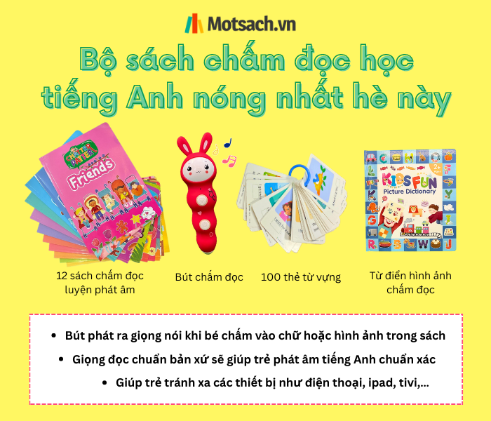 Bút chấm đọc học tiếng Anh Chatter Patter (12 sách + 100 thẻ đọc + 1 từ điển)