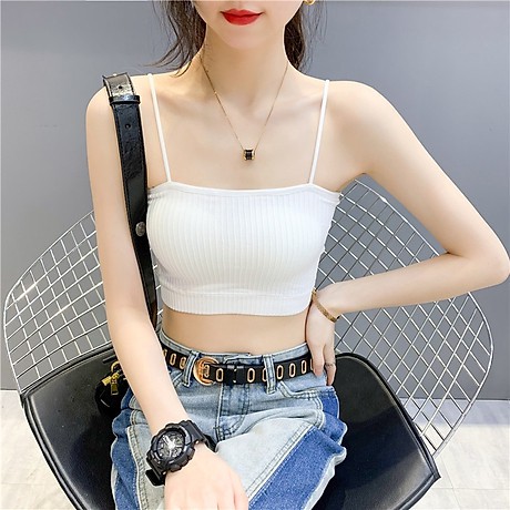 Áo 2 dây lửng croptop nâng ngực