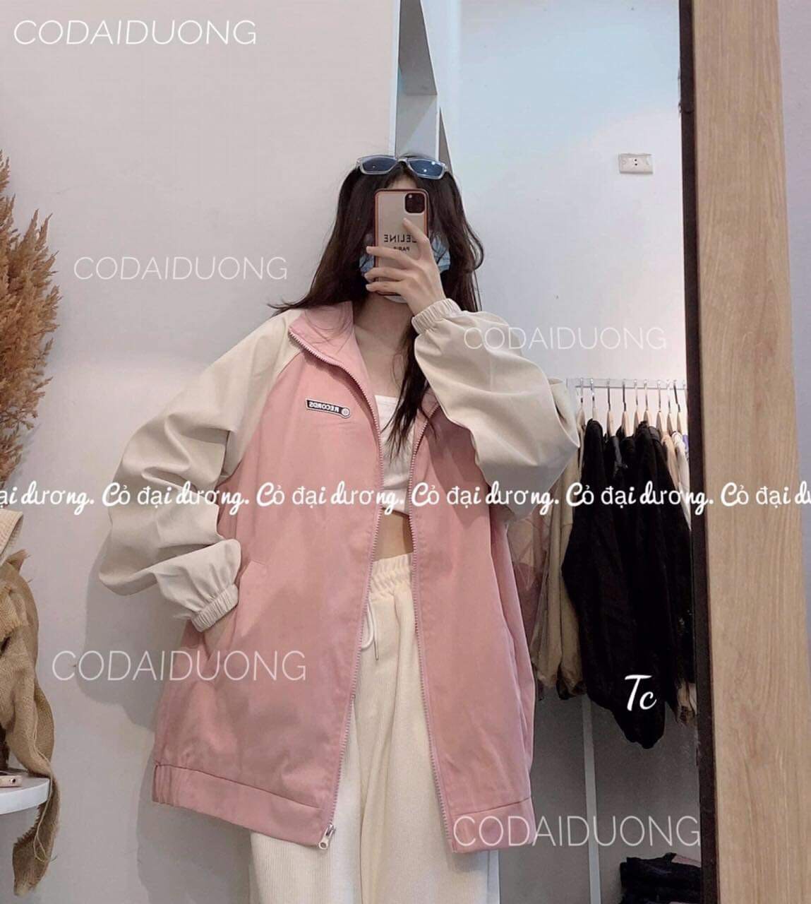 Áo Khoác Gió 2 Lớp Phối Tay Màu japlang siêu hottren
