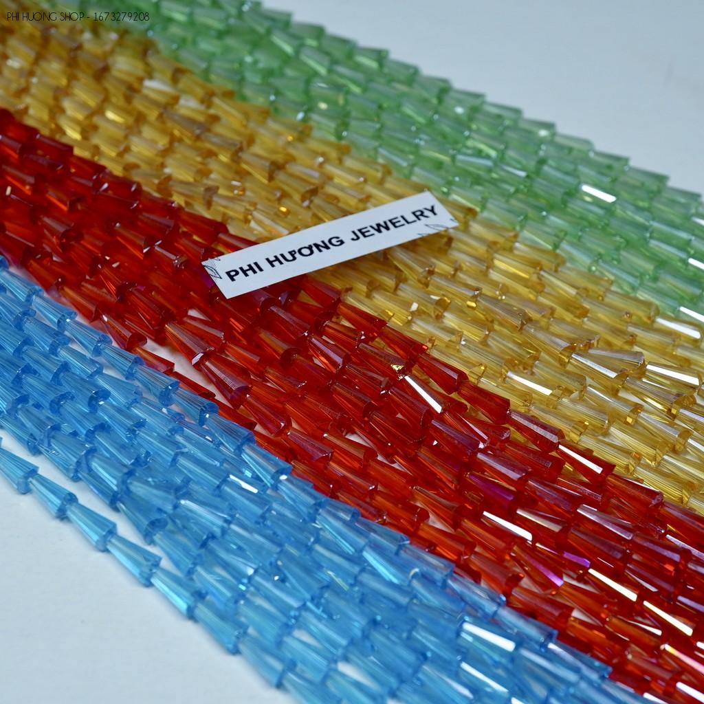 Pack of 1 String ~ 65 Crystal Tower Bell Beads 4X8Mm