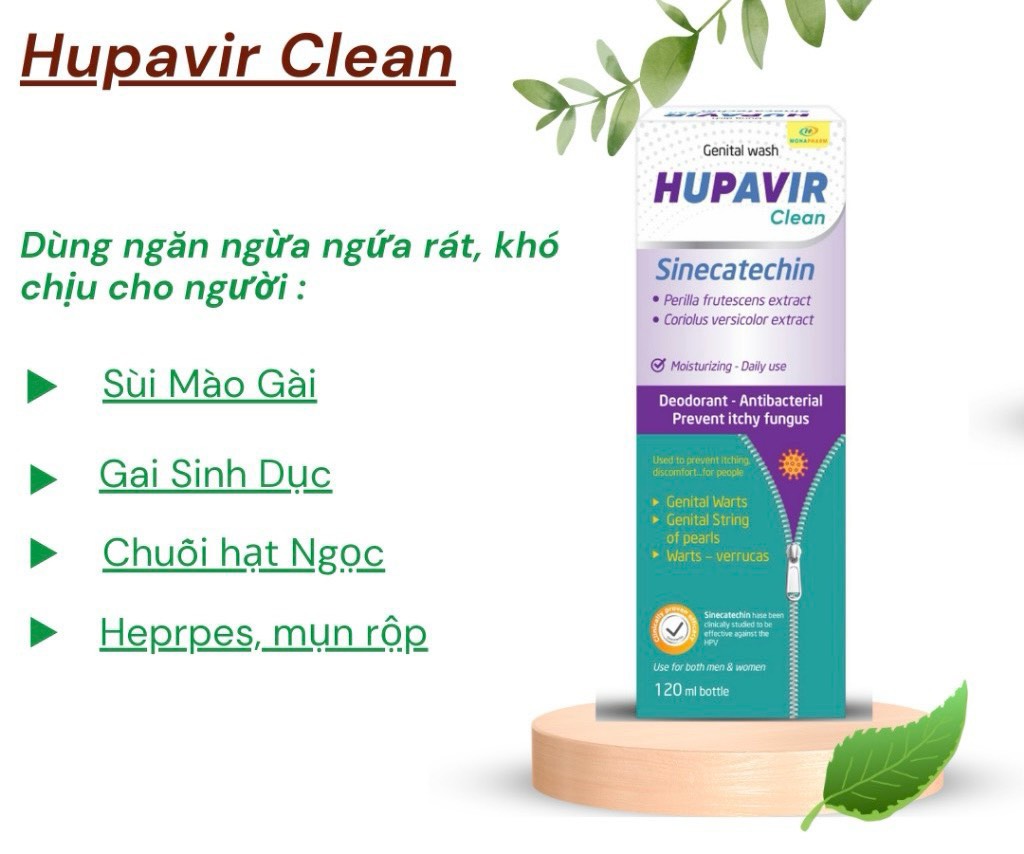 Dung dịch vệ sinh Hupavir Sinecatechin Clean 120ml