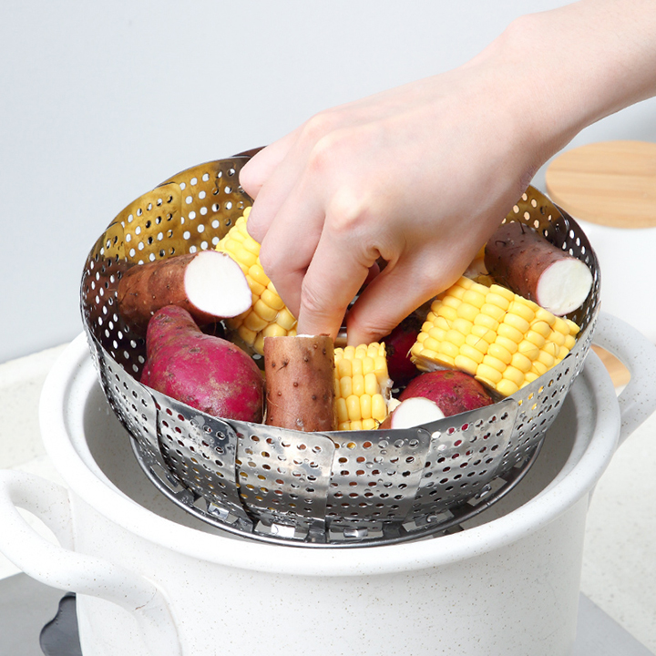 Xửng hấp vỉ hấp inox gấp gọn thông minh Nhật Bản