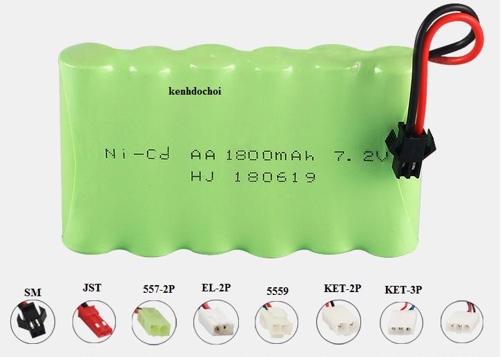 Pin sạc 1 lớp 7.2V dung lương 1800mAh nhiều cổng kết nối