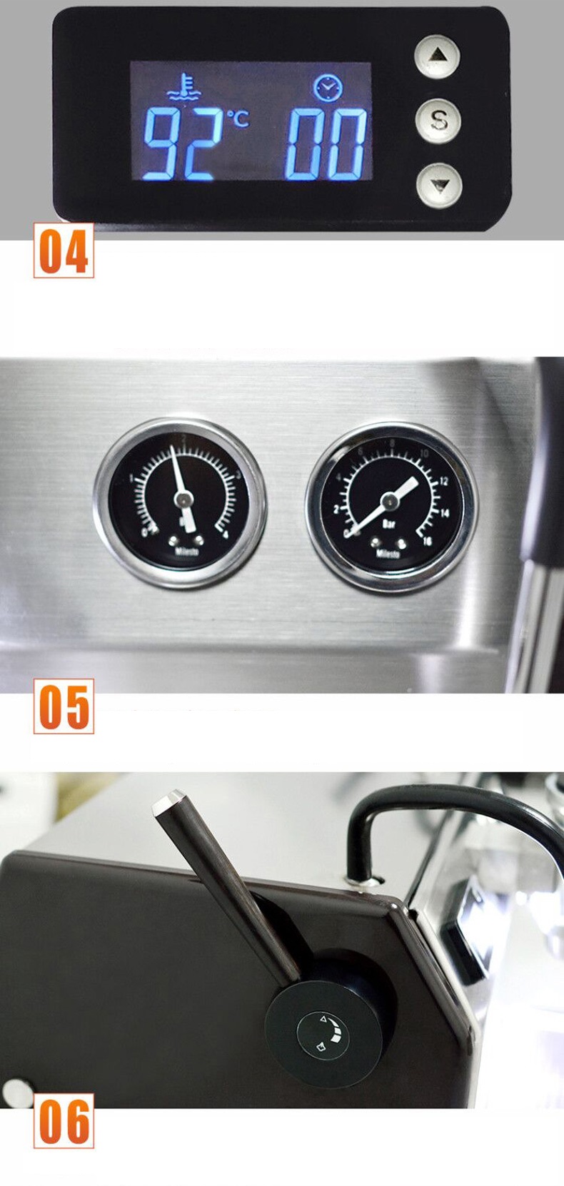 [HCM]Máy pha cà phê Milesto LiGe EM-40Espresso chuyên nghiệp