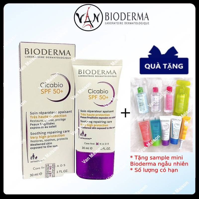 Hàng Hot [HCM][Tem chính hãng] Bioderma Kem dưỡng chống nắng bioderma cicabio Spf 50  phục hồi dành cho da hư tổn sau liệu pháp da liễu 30ml cao cấp